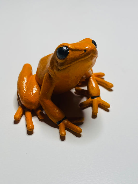 3D Printed Frog Large Phyllobates terribilis Orange