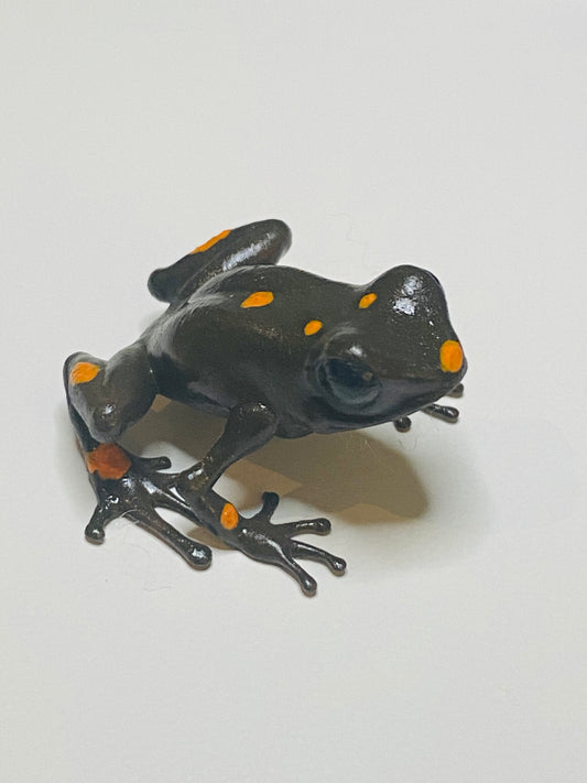 3D Printed Frog Medium Oophaga histrionica bullseye brown and orange